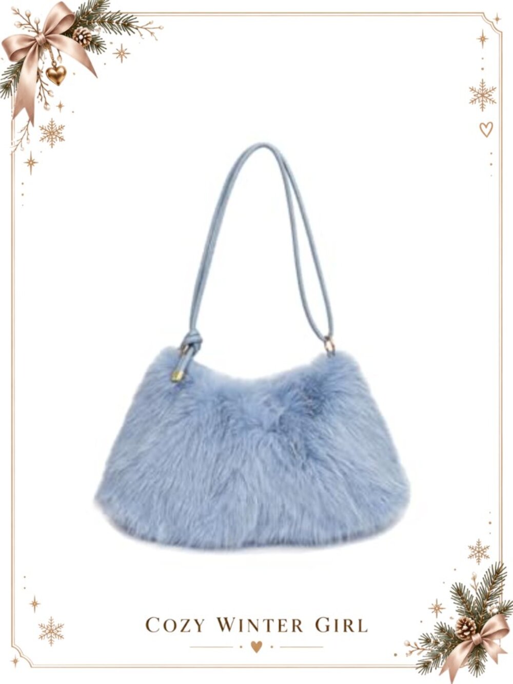 Ulisty Women's Faux Fox Fur Hobo Bag Plush Shoulder Purse Handbag